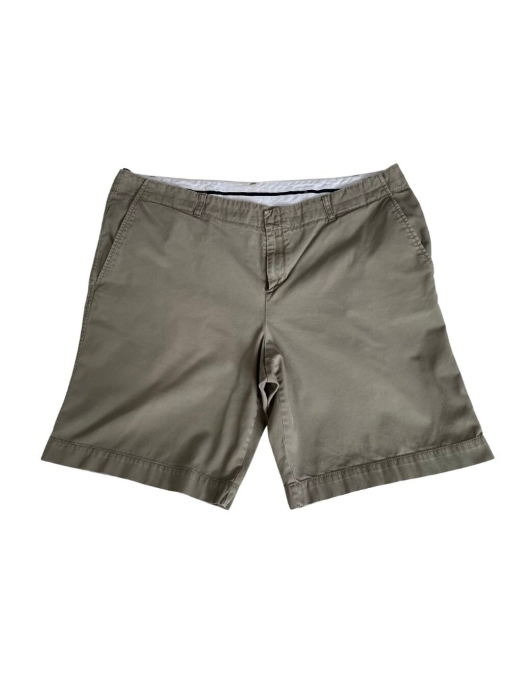 GAP Women's Khaki Chino Shorts Size 20 Beige Casual Mid Rise Cotton Flat Front